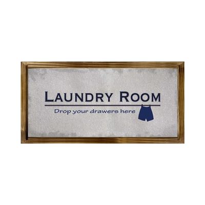 LERJIMUX Laundry Room Drop Your Drawers Here Wood Framed Laundry Sign for Laundry Room,Vintage Funny Laundry Room Wall Decor Wall Art with Sayings - 8" x 16"