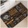 1.5x2.5 Rug, Modern Coffee House Area Rugs Washable Rug, Non Slip Waterproof Area Rug, Stain Resistant PU Leather Rugs for Living Room (Black/Orange) view 1
