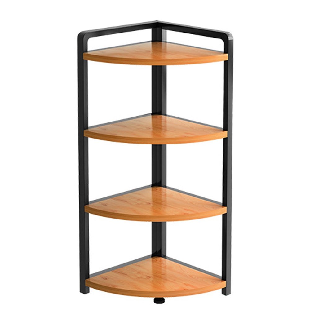 Corner Shelf, 4/5 Tier Tall Corner Bookshelf, Industrial Storage Rack, Kitchen Display Shelves, Plant Stand with Metal Frame, for Small Space, Home Office, Living Room, Bedroom (Size : 4-Tier)