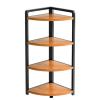 Corner Shelf, 4/5 Tier Tall Corner Bookshelf, Industrial Storage Rack, Kitchen Display Shelves, Plant Stand with Metal Frame, for Small Space, Home Office, Living Room, Bedroom (Size : 4-Tier) view 1