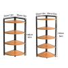Corner Shelf, 4/5 Tier Tall Corner Bookshelf, Industrial Storage Rack, Kitchen Display Shelves, Plant Stand with Metal Frame, for Small Space, Home Office, Living Room, Bedroom (Size : 4-Tier) view 3