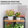 Corner Shelf, 4/5 Tier Tall Corner Bookshelf, Industrial Storage Rack, Kitchen Display Shelves, Plant Stand with Metal Frame, for Small Space, Home Office, Living Room, Bedroom (Size : 4-Tier) view 4