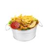 Cabilock 2pcs Metal Bucket for Food Snacks Storage Fries Chicken Ice Red Serving Container Double Handles Easy to Use Kitchen view 2