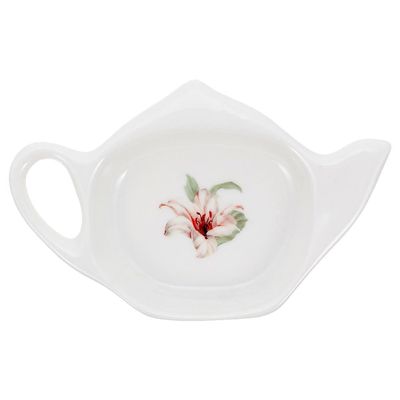 Cabilock Ceramic Tea Bag Holder Teapot Shaped Tea Bag Coaster Dish for Used Bags Kitchen Countertop Organizer 4.72X2.99X0.86In