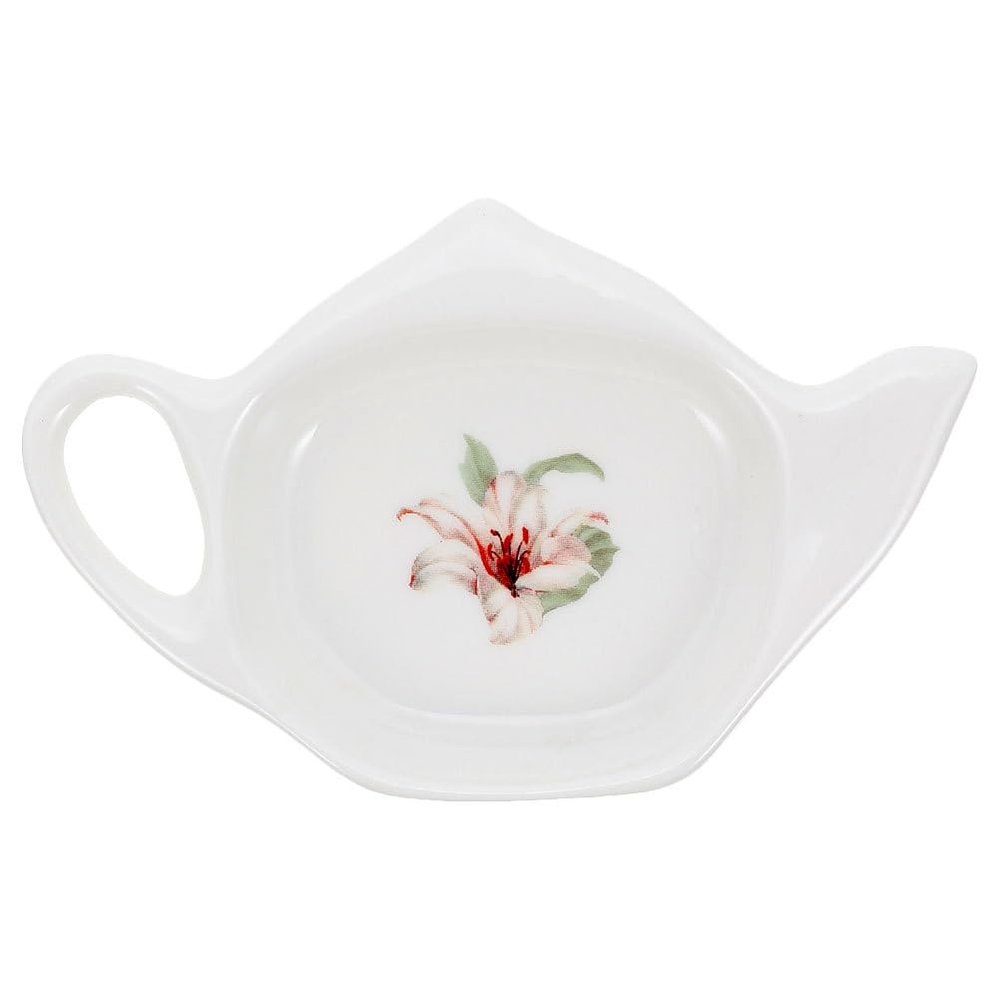 Cabilock Ceramic Tea Bag Holder Teapot Shaped Tea Bag Coaster Dish for Used Bags Kitchen Countertop Organizer 4.72X2.99X0.86In