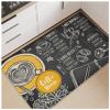 3x5 Rug for Living Room, Washable Area Rug for Bedroom, No-Pile Area Rugs Waterproof Carpet with Non Slip Backing, Coffee House Menu Area Rug, Stain Resistant, Black/Gold view 1