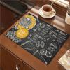 3x5 Rug for Living Room, Washable Area Rug for Bedroom, No-Pile Area Rugs Waterproof Carpet with Non Slip Backing, Coffee House Menu Area Rug, Stain Resistant, Black/Gold view 2