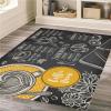 3x5 Rug for Living Room, Washable Area Rug for Bedroom, No-Pile Area Rugs Waterproof Carpet with Non Slip Backing, Coffee House Menu Area Rug, Stain Resistant, Black/Gold view 3
