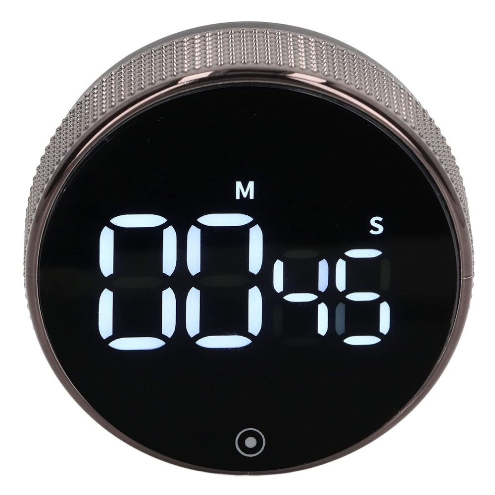 Kitchen Timer Black Rotating Cooking Timer Silent Kids Study Timer LED Visual Countdown Timer for Cooking Baking Study Sport