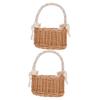 MAGICLULU 2pcs Rattan Woven Handheld Flower Basket Decorative Storage for Fresh Flowers Rustic Home Decor for Weddings and Photo Props Design Khaki view 1