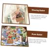 MAGICLULU 2pcs Rattan Woven Handheld Flower Basket Decorative Storage for Fresh Flowers Rustic Home Decor for Weddings and Photo Props Design Khaki view 4