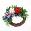 TocOLa CAREG Artificial Hydrangea Wreath American Patriotic Independence Day Wreath Compatible with Front Door Wall Window Home Decoration Durable view 4