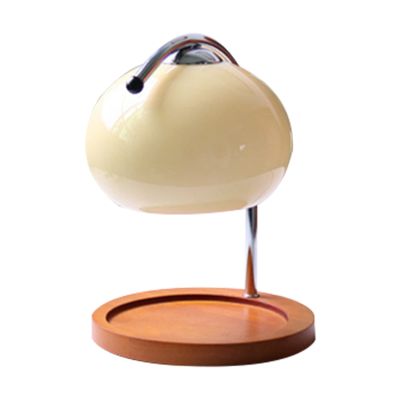 Aogado Retro Wood Storage Tray Glass Lamp, Electric Top Down Melting Candle Warming Lamp for Home Decor (Beige)