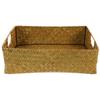 Amosfun 1pc Handmade Seaweed Storage Basket Multifunctional Woven Box for Home Organization for Kitchen Office Bedroom Living Room Rustic Bamboo Design and Practical view 1