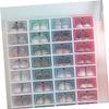 Amosfun 6pcs Stackable Shoe Storage Boxes Thicken Plastic Shoe Organizers for Closet Small Blue for Boots Heels Sneakers view 3