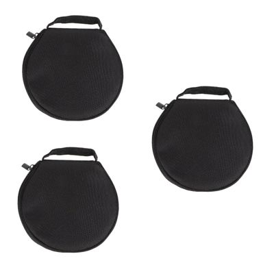Ciieeo 3pcs Large Capacity Cd Zipper Case Round Disc Storage Bag Wrist Strap for Car Office Travel Protects Disks from Damage Scratches Compact Organizer for Music