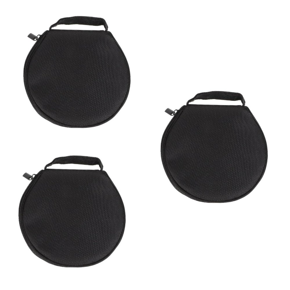 Ciieeo 3pcs Large Capacity Cd Zipper Case Round Disc Storage Bag Wrist Strap for Car Office Travel Protects Disks from Damage Scratches Compact Organizer for Music
