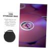 Ciieeo 3pcs Large Capacity Cd Zipper Case Round Disc Storage Bag Wrist Strap for Car Office Travel Protects Disks from Damage Scratches Compact Organizer for Music view 2