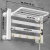 Bathroom thermostatic towel rack,Towel Warmer Wall Mounted Heated Towel Rack,Removable top storage space,With timer,With digital display,adjustable thermostat,Suitable for bathroom, kitchen ( Color : view 2