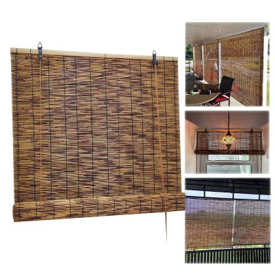 Bamboo Blinds For Patio Sunshades Blackout Bamboo Roller Shades 24 34 36 38 40 42 48 56 60 66 Inch Wide Cordless Roman Roll Up Windows Reed Curtains Anti-UV Bamboo Shades For Indoor/outdoor ( Color :