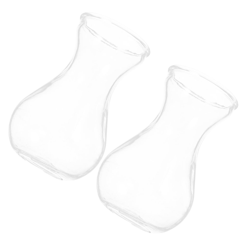 ABOOFAN 2pcs Transparent Hydroponic Plant Vase Simple Glass Flower Arrangement Container for Desktop Decor for Home Office and Garden Use