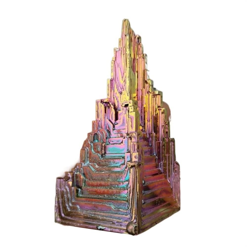 KatLin Mineral Specimen Bismuth Crystal Iridescent Rainbow Manmade Ore Ornaments