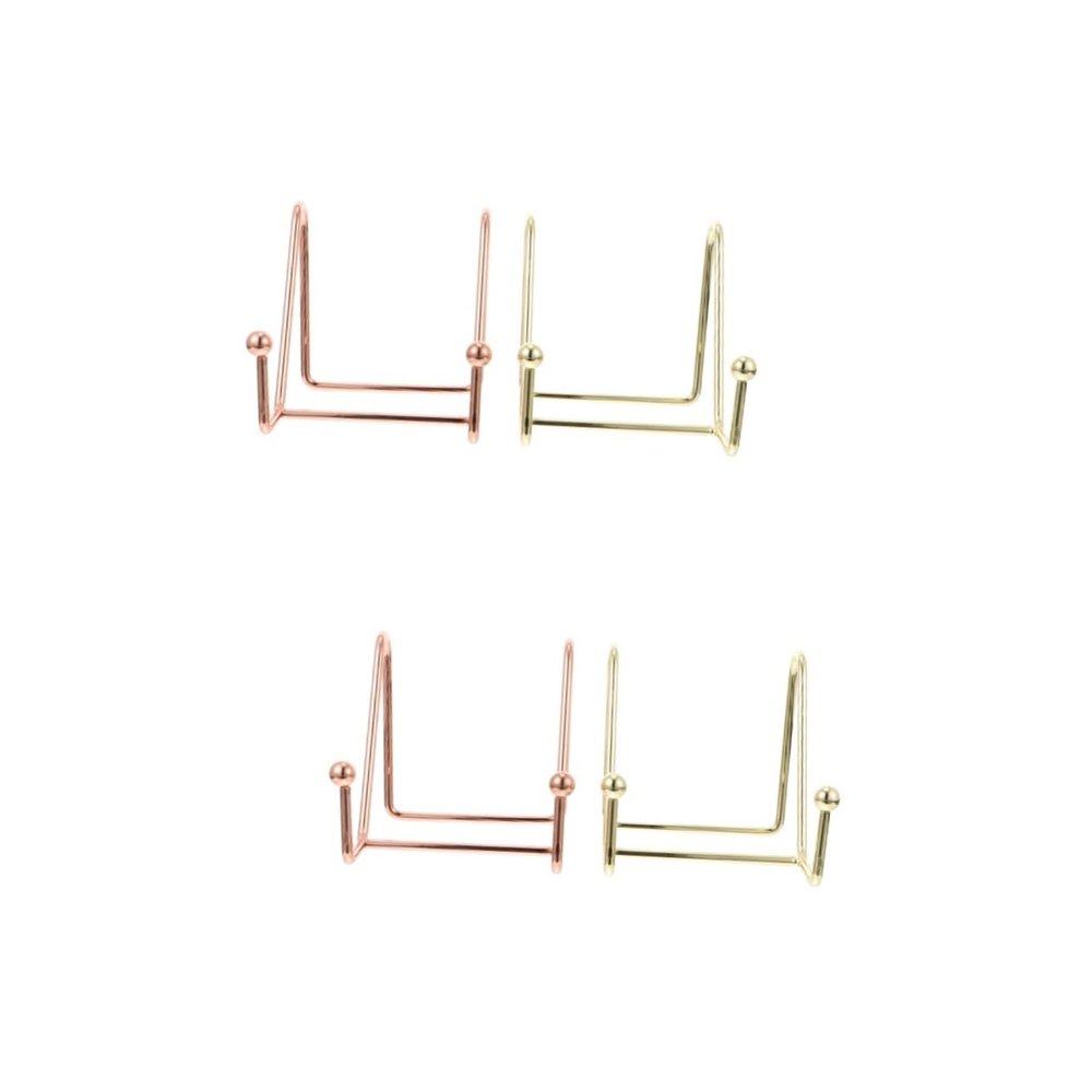 ABOOFAN 4pcs Modern Desktop Display Stand Iron Frame Holder Photo Easel for Plate