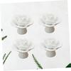Holibanna 4 Piece White Ceramic Rose Flower Cabinet Drawer Pull Knobs view 3