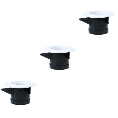 Cabilock 3pcs Low Noise Ventilation Grill Cover Built Screen Mesh for Round Wall Ceiling Mount for Bathroom and Office Use Made of Material in Multiple White