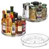 Sorbus 9 Inch Clear Lazy Susan Organizer Set, 2 Flat Turntable Organizer for Spice Organization for Cabinet, 1 Tall Lazy Susan for Kitchen, Home, Office, Closet, Classroom, Laundry Room Organization view 1