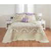 BrylaneHome Bedding Lightweight All Season Modern Amelia Quilted Damask Oversized Ultra Soft Bedspread - Twin, Ivory Lavender view 1
