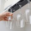 2 Pack Hanging Wine Glass Rack, Plastic Wine Glass Storage Under Cabinet, Stemware Rack Under Shelf No Drilling for Bar Kitchen (Color : White) view 3