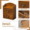 QoTang Floating Nightstand Shelf with Drawer Rustic Wood Floating Wall Drawers Bedside Shelf Wall Mounted Nightstand Floating Shelf for Living Room Bedroom Bed Side Table Night Stand Storage Display view 4