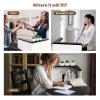 Reception Desk, Retail Counter Desk with Lockable Drawer, 3-Level Adjustable Shelf & Oval Desktop, Checkout Front Counter, L-Shaped Office Desk for Company, Lobby & Store view 3