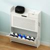 BYERZ Shoe Storage Cabinet, Ultra-Thin Tippable Hallway Shoe Cabinet, Narrow Shoe Rack for Home Use, Width17cm Space-Saving Entrance Shoe Cabinet for Small Apartments, White Striped Design view 1