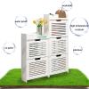 BYERZ Shoe Storage Cabinet, Ultra-Thin Tippable Hallway Shoe Cabinet, Narrow Shoe Rack for Home Use, Width17cm Space-Saving Entrance Shoe Cabinet for Small Apartments, White Striped Design view 3