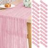 24 Pack Light Pink Cheesecloth Table Runner,10ft Gauze Table Runner Long Semi-Sheer Rustic Boho Table Runners for Wedding,Bridal Shower,Party,Banquet Decoration(21.5 x 120 Inch/Light Pink) view 1