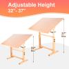 Falling in Art Wooden Drafting Table and Stool Set, 30" x 42" Adjustable Height and Angle Solid Wood Drawing Desk for Adults, Artist Craft Table for Painting Artwork, Reading, and Writing view 3