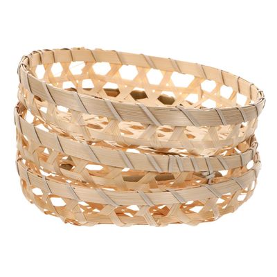 LIFKOME 3pcs Hand Woven Basket Vegetable Storage Baskets for Fruits Snacks and Sundries Decorative Kitchen Organizers