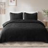 Exclusivo Mezcla Ultrasonic King Quilt Bedding Set, Lightweight Black Bedspreads Soft Modern Geometric Coverlet Set for All Seasons (1 Quilt and 2 Pillow Shams) view 2