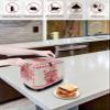 Happy Valentine's Day Toaster Cover 4 Slice, Flower Pink Buffalo Plaid Linen Texture Bread Maker Cover Toaster Dust Cover with Pockets, Dust-Proof Cover for Kitchen Small Appliance 12x11x8in view 4