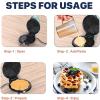 Waffle Maker 7 Non-Stick Waffler Iron Stuffler Stuffed Wafflera 700W Adjustable Browning Control, Electric Baker Makes Thick, Fluffy Waffles, Kitchen Essential for Breakfast, Azure view 4