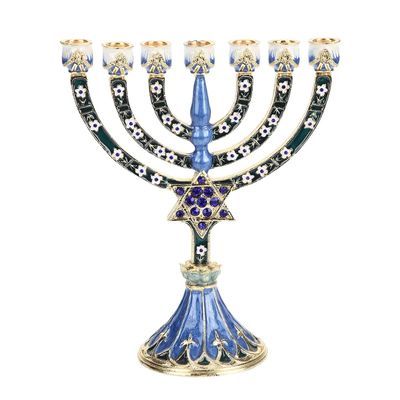Candle Sticks Holder Stand, 7 Branch Hanukkah Decoration Holder Menora Candel Stand Jewish Stick Table Decorations