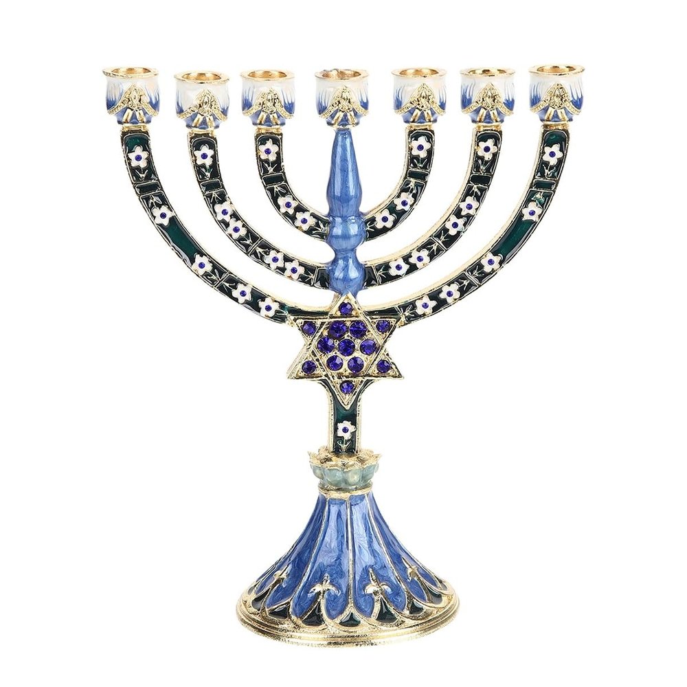 Candle Sticks Holder Stand, 7 Branch Hanukkah Decoration Holder Menora Candel Stand Jewish Stick Table Decorations