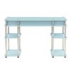 Desk with Shelves - Home Office Computer Desk, Vanity Table, Nail Table - 47" L x 15" W x 30" H, Sea Foam view 4