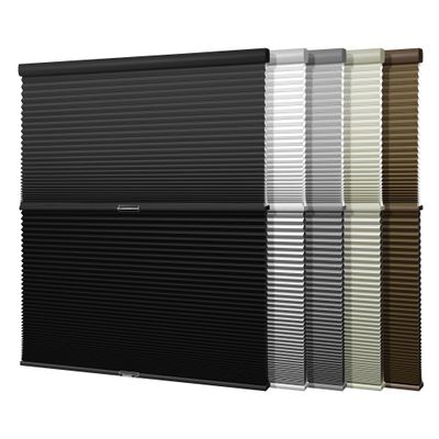 Boolegon Day Night Cordless Cellular Blinds Blackout & Light Filtering 2 Shades in 1 Double Honeycomb Blinds Thermal Insulation Cellular Shades for Windows, Black, 31" W x 78" H