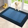 PURRUGS Dirt Trapping Door Mat 32" x 48", Non-Slip Washable Entry Mat, Dog Doormat, Front Door Mat, Super Absorbent Entrance Mat for Muddy Shoes & Paws, Light Blue & Navy view 1