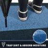 PURRUGS Dirt Trapping Door Mat 32" x 48", Non-Slip Washable Entry Mat, Dog Doormat, Front Door Mat, Super Absorbent Entrance Mat for Muddy Shoes & Paws, Light Blue & Navy view 3