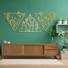 Kewhush Metal Flowers Wall Decor, Metal Flower Wall Art, Floral Wall Decor, Floral Wall Art, Metal Flower Wall Hanging, Nature Wall Art, Metal Wall Decor for Living Room Bedroom Bathroom (L, Gold) view 1