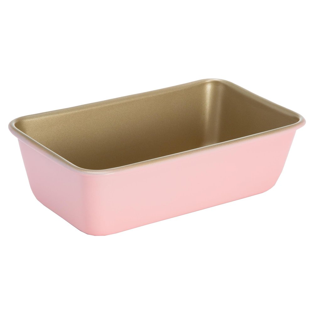 Paris Hilton Nonstick Carbon Steel Bakeware Collection, 9-Inch x 5-Inch Loaf Pan, Dishwasher Safe, Made without PFOA and PFAS, Pink Champagne Two-Tone